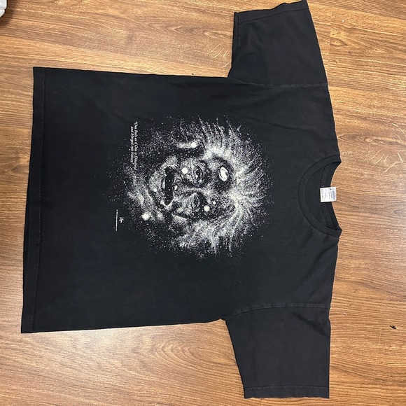 Vintage 90s ALBERT EINSTEIN GALAXIES STARS GLOW IN DARK  T-Shirt Size Large - Picture 1 of 7